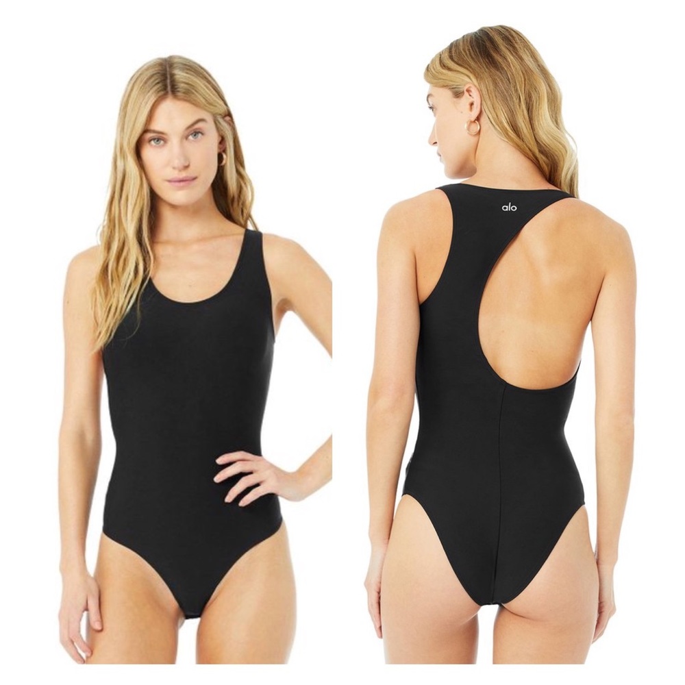 Alo Yoga Black Airlift Barre Bodysuit Tank Top Size M